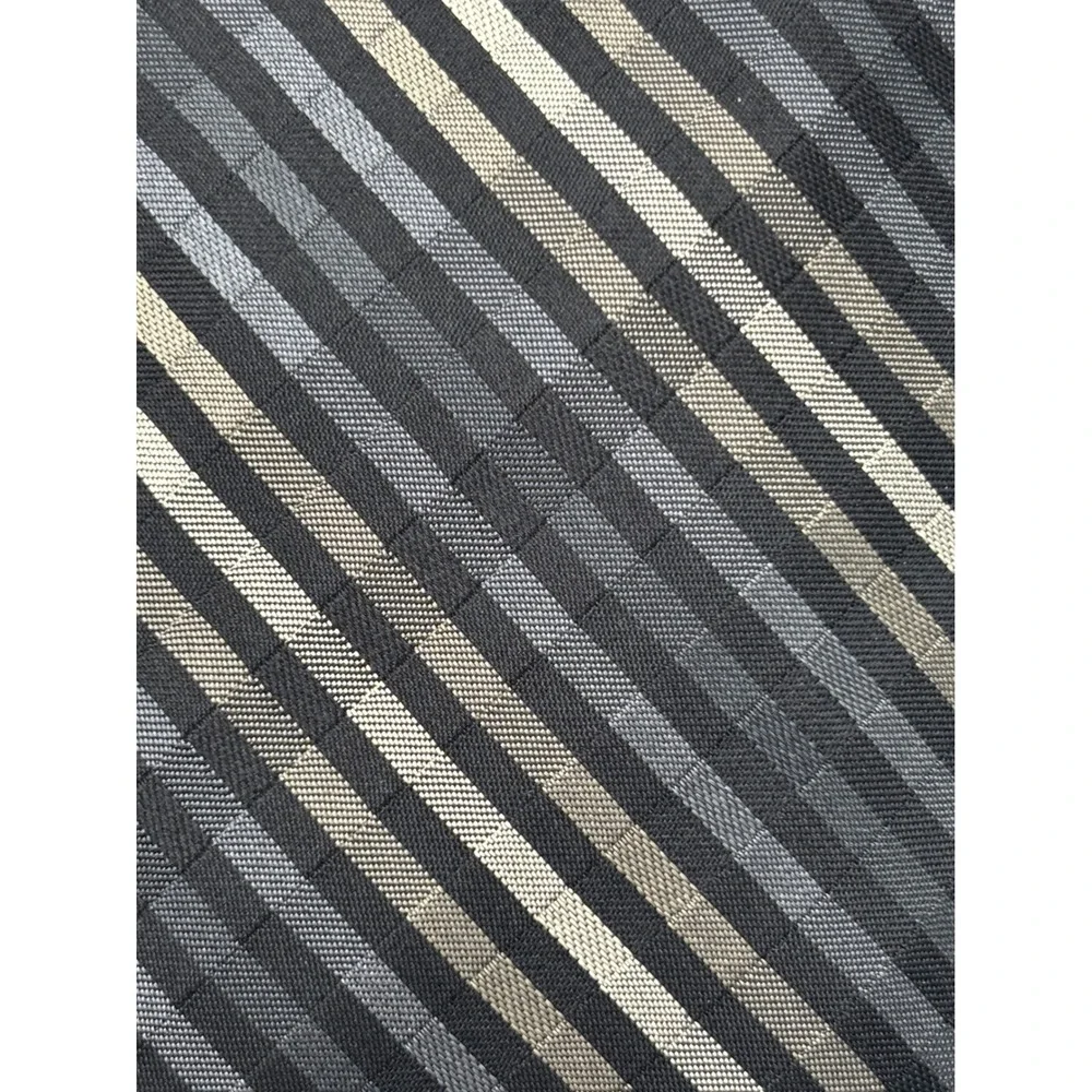Jane Barnes Men's 100% Silk Necktie – Black Gray Silver Diagonal Stripe